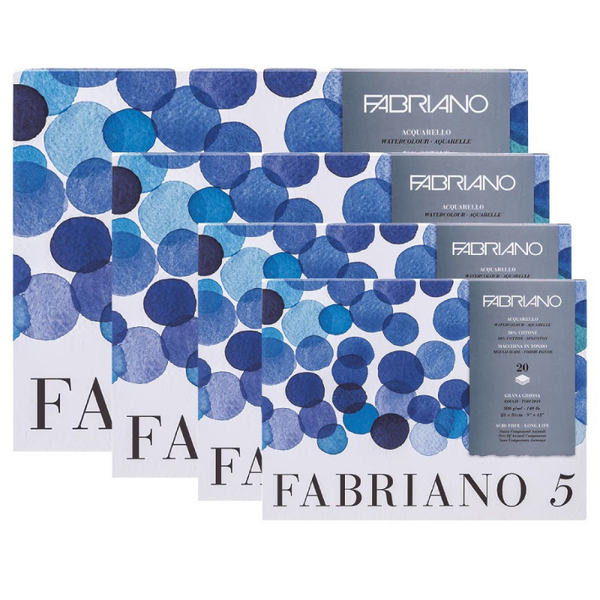 Склейка для акварелі Fabriano "5" 23*31см, 300г/м2, 20л., крупне зерно, 50% котон, Fabriano 8001348193098 фото