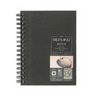 Блокнот для ескізів на спіралі Sketch Book A4, 21х29,7см, 110г/м2, 80л, тверда палітурка, FABRIANO 8001348174295 фото