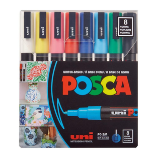 Набір маркерів POSCA, 0,9-1,3мм 8 шт, UNI 4902778246115 фото