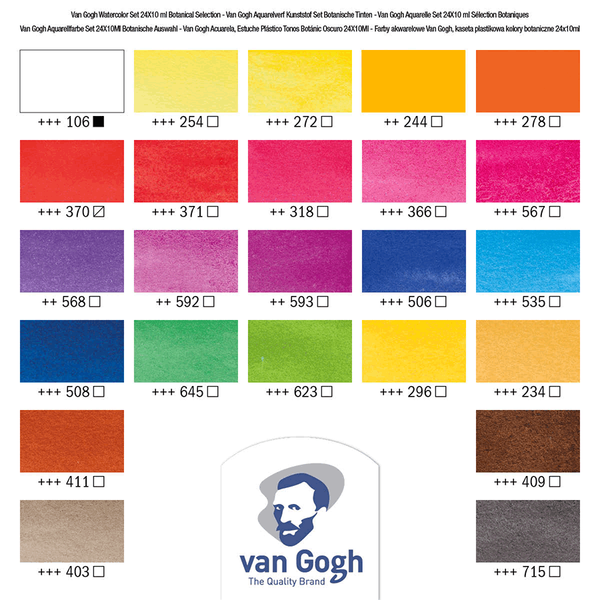 Набір акварельних фарб, VAN GOGH Botanical Colours, 24 кювети, пластик, Royal Talens 8712079422868 фото
