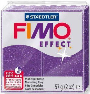 Пластика Effect, Фіолетова з блискітками, 57г, Fimo 4006608818081 фото