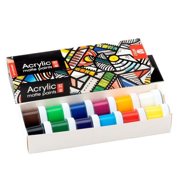 Набір акрилових фарб Geometric, матовий, 12x10мл, Arteo 4823098545002 фото
