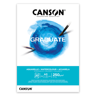 Склейка паперу для акварелі GRADUATE, А3 (29,7*42см), 250г/м2, 20л, середнє зерно, Canson 3148950021175 фото