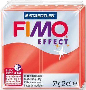 Пластика Effect, Червона напівпрозора, 57г, Fimo 4006608810122 фото
