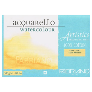 Склейка для акварелі Artistico Traditional White, B4 26х36 см, 300г/м2, 20л, середнє зерно, Fabriano 8001348209546 фото