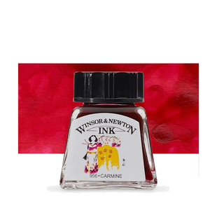 Туш Drawing Inks 14 мл, Carmine (Кармін), Winsor&Newton 094376896442 фото