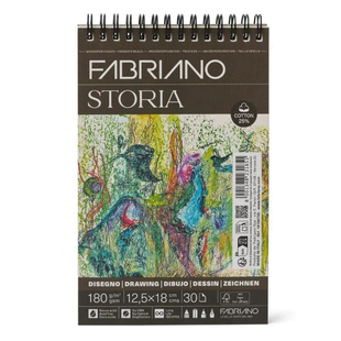 Альбом на спіралі для рисунку STORIA, 18х26 см, 180 г/м2, 30 л, 25% бавовна, Fabriano 8001348231868 фото
