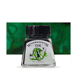 Туш Drawing Inks 14 мл, № 235 Emerald (Смарагдовий), Winsor&Newton 094376899924 фото
