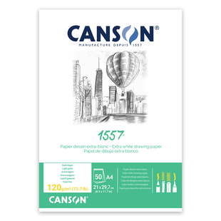 Склейка для рисунку та графіки 1557 А4, 50л, 120г/м2, CANSON 3148951274082 фото