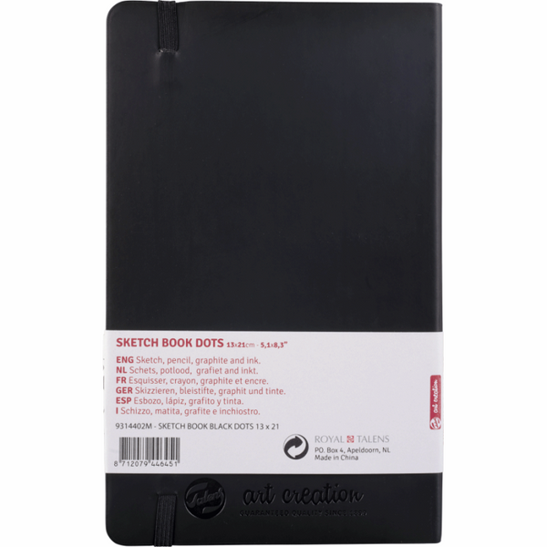 Блокнот для графіки та каліграфії у крапку Talens Art Creation DOTS 80г/м, 13х21см, 80л, чорний, Roy 8712079446451 фото