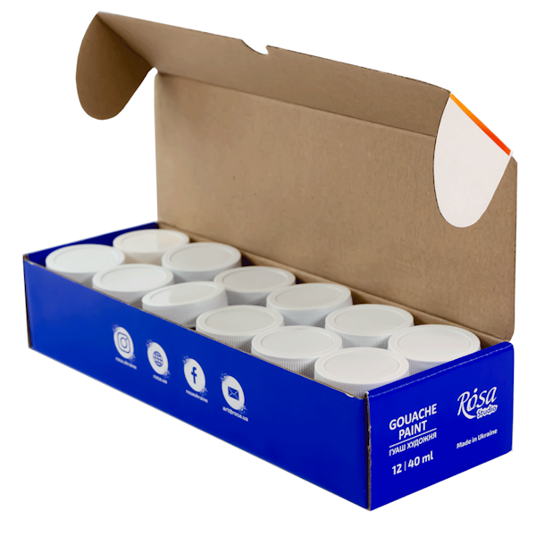 Набір гуашевих фарб CLASSIC 12*40мл special box, ROSA Studio 4823098531616 фото