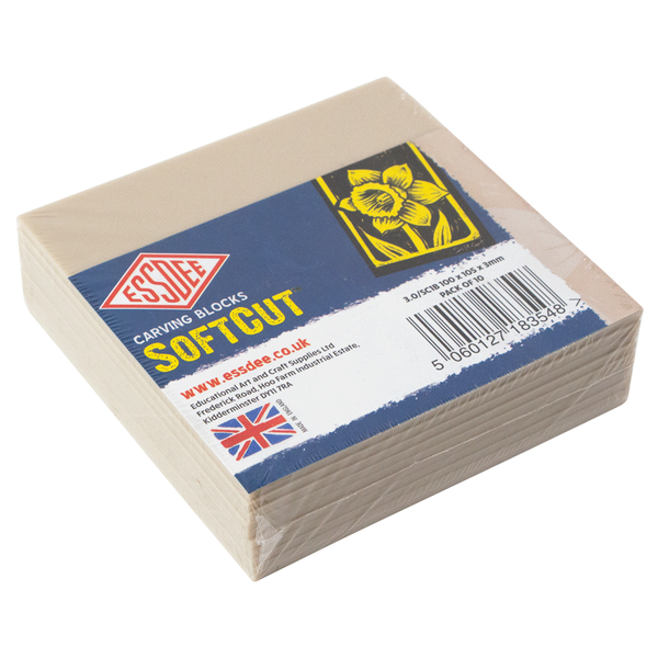 М'який лінолеум для ліногравюри, 100х100х3,0 мм, 3.0/SC1B, SOFTCUT, ESSDEE 5060127183548 фото