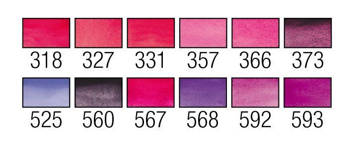 Набір акварельних фарб, VAN GOGH, Pocket box PINKS & VIOLETS, 12 кювет+пензлик, пластик, Royal Talen 8712079422813 фото