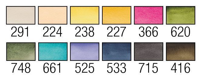 Набір акварельних фарб, VAN GOGH, Pocket box MUTED COLOURS, 12 кювет+пензлик, пластик, Royal Talens 8712079422837 фото