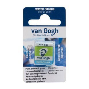 Фарба акварельна Van Gogh (633), Перм. жовто-зелений, кювета, Royal Talens 8712079048129 фото