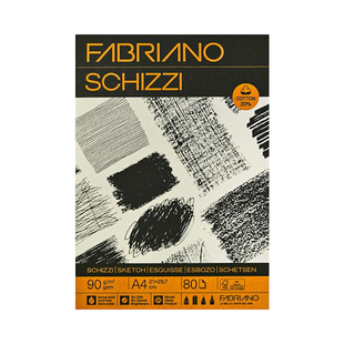 Склейка для ескізів Schizzi Sketch, А4, 90г/м2, 80л, 20% бавовна, FABRIANO 8001348229933 фото