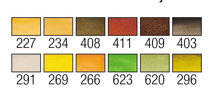 Набір акварельних фарб, VAN GOGH, Pocket box SHADES OF NATURE, 12 кювет+пензлик, пластик, Royal Tale 8712079422806 фото