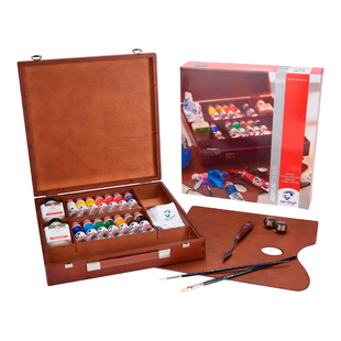 Набір акрилових фарб Van Gogh, INSPIRATION BOX, 14 туб фарб по 40мл, +пензлі, +доп.матеріали, дер.ко 8712079317997 фото
