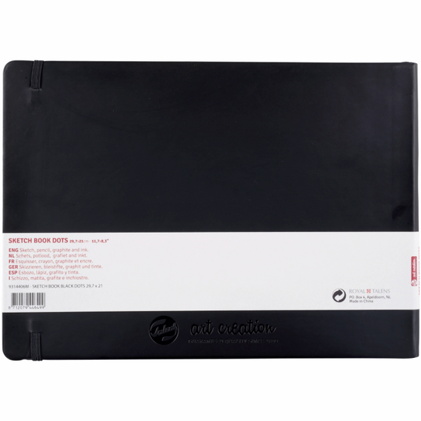 Блокнот для графіки та каліграфії у крапку Talens Art Creation DOTS 80г/м, 30х21см, 80л, чорний, Roy 8712079446499 фото