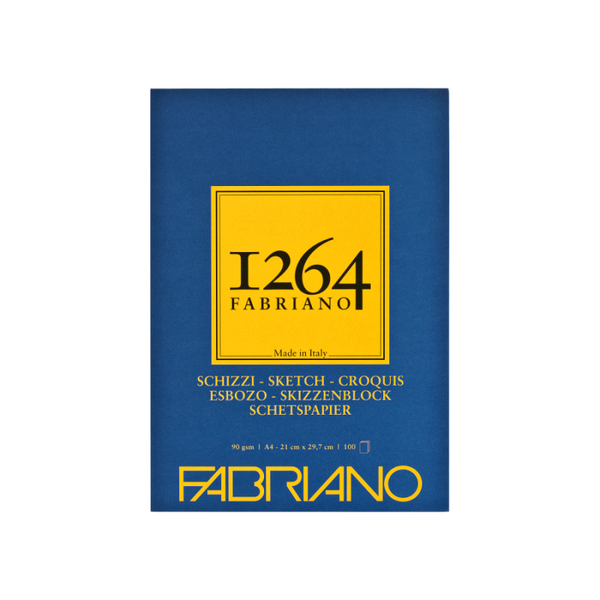 Склейка для рисунку та ескізів 1264 А4, 90г/м2, 100л, слонова кістка, FABRIANO 8001348211983 фото