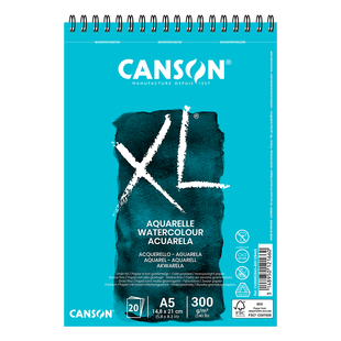 Альбом для акварелі на спіралі XL, A5 (14,8*21см), 300г/м2, 20л, середнє зерно, Canson 3148950121660 фото