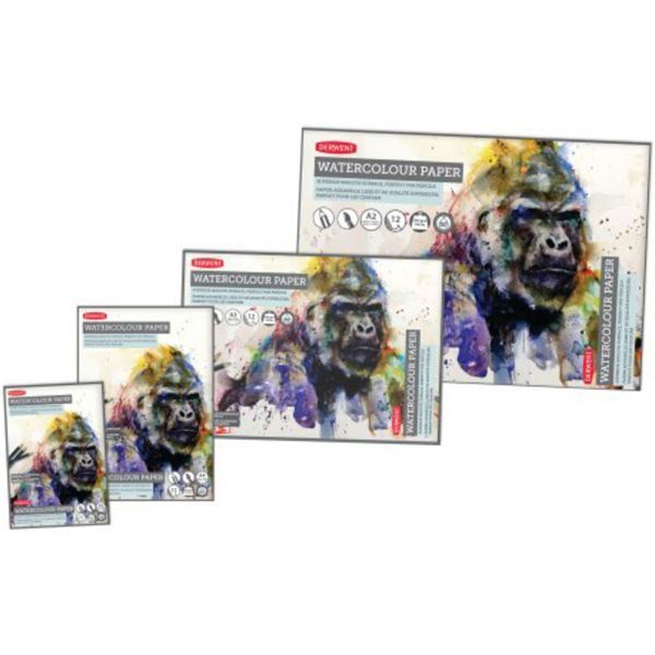 Склейка для акварелі А4 (29,7&times;21), 300г/м2, 12л, білий гладкий папір, Derwent 5028252337281 фото