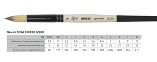 Синтетика кругла, BREEZE 1226R, №8, к.р. пензель ROSA 4823098535263 фото