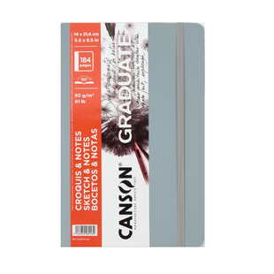 Блокнот для рисунку GRADUATE SKETCH & NOTES, 14*21,6см, 90г/м2, 92л, Сірий, м'яка обкл, CANSON 3148950080189 фото