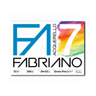 Папка для акварелі Fabriano 7, 24*33 см, 300г/м2, 12 л, середнє зерно, Fabriano 8001348232599 фото