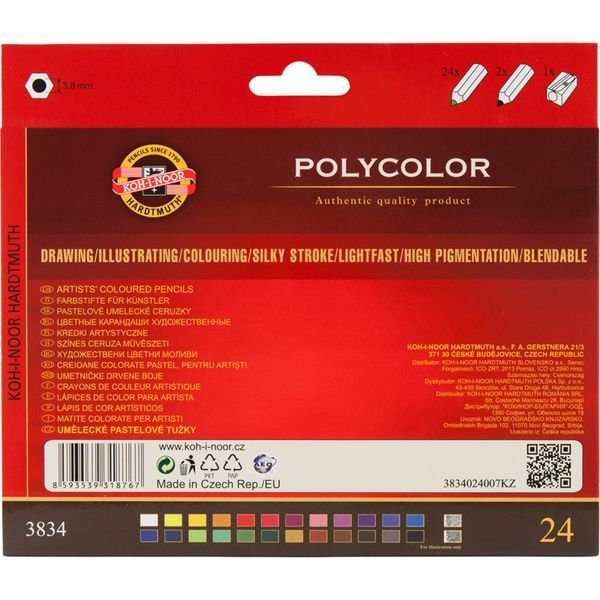 Набір кольорових олівців POLYCOLOR, 24 кол, картон, KOH-I-NOOR 8593539318767 фото