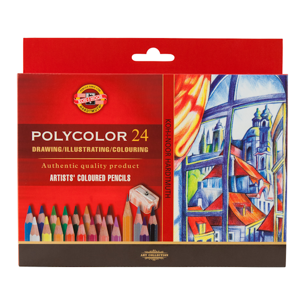 Набір кольорових олівців POLYCOLOR, 24 кол, картон, KOH-I-NOOR 8593539318767 фото