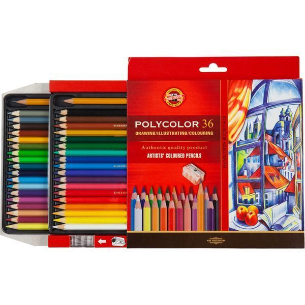 Набір кольорових олівців POLYCOLOR, 36 кол, картон, KOH-I-NOOR 8593539318743 фото