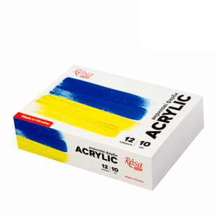 Набір акрилових фарб Ukraine 12x10мл, ROSA START 4823098531036 фото