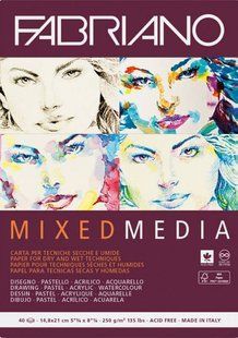 Склейка для змішаних технік Mixed Media А5, 250г/м2, 40л, Fabriano 8001348205357 фото