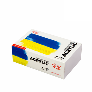 Набір акрилових фарб Ukraine 6x10мл, ROSA START 4823098531050 фото