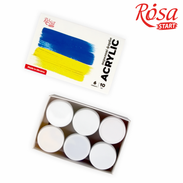 Набір акрилових фарб Ukraine 6x10мл, ROSA START 4823098531050 фото