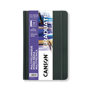 Блокнот MIXED MEDIA GRADUATE, 14*21,6 см, 200г/м2, 72л, Сірий, тверда обкладинка, CANSON 3148950079947 фото