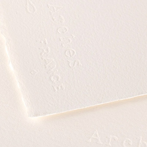 Папір акварельний, 100% бавовна, Hot Pressed, Natural White, дрібне зерно, 300 г/м2, 56x76см, ARCHES 1795017 фото