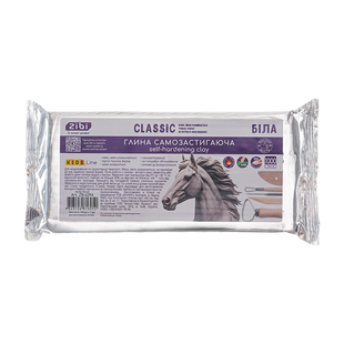 Глина для ліплення самозастигаюча CLASSIC, 1 кг, біла, ZIBI 4823126816050 фото