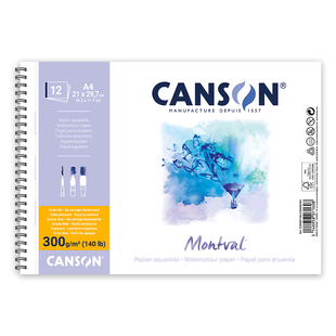 Альбом для акварелі CANSON, Montval A4 (21х29,7см), 300г/м2, 12 аркушів, спіраль 3148958071608 фото