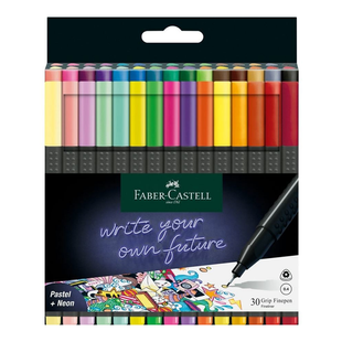 Набір кольорових лінерів 151630 GRIP 0,4мм, 30шт, FABER CASTELL 4005401516309 фото